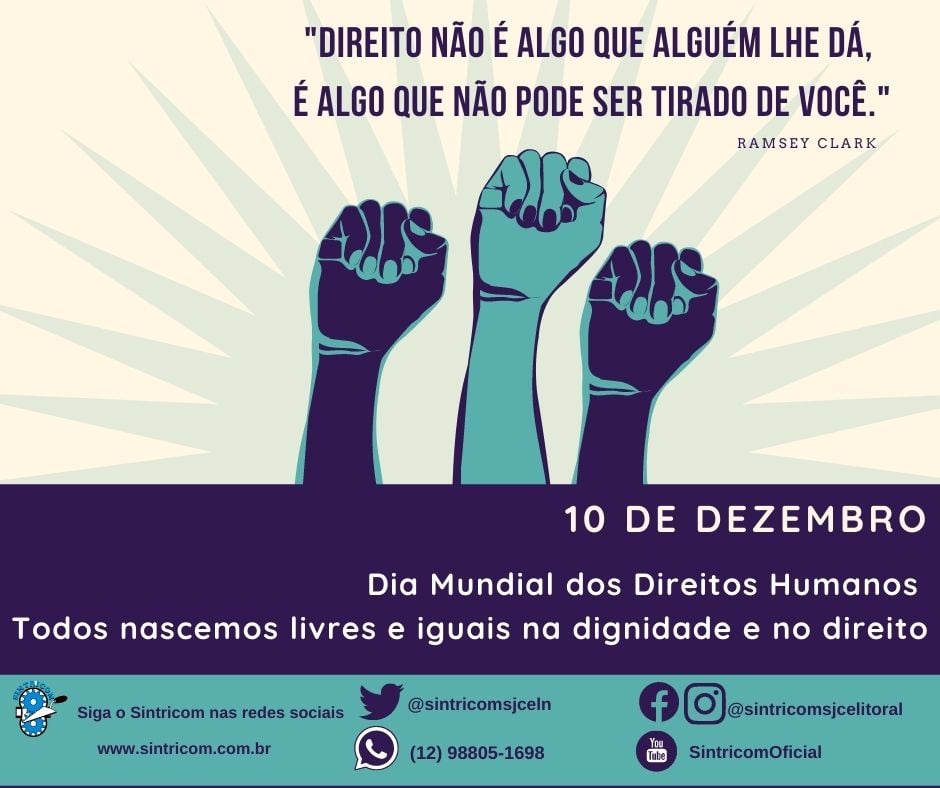 DIA MUNDIAL DOS DIREITOS HUMANOSNEM UM PASSO ATRÁS, NEM UM DIREITO A MENOS!