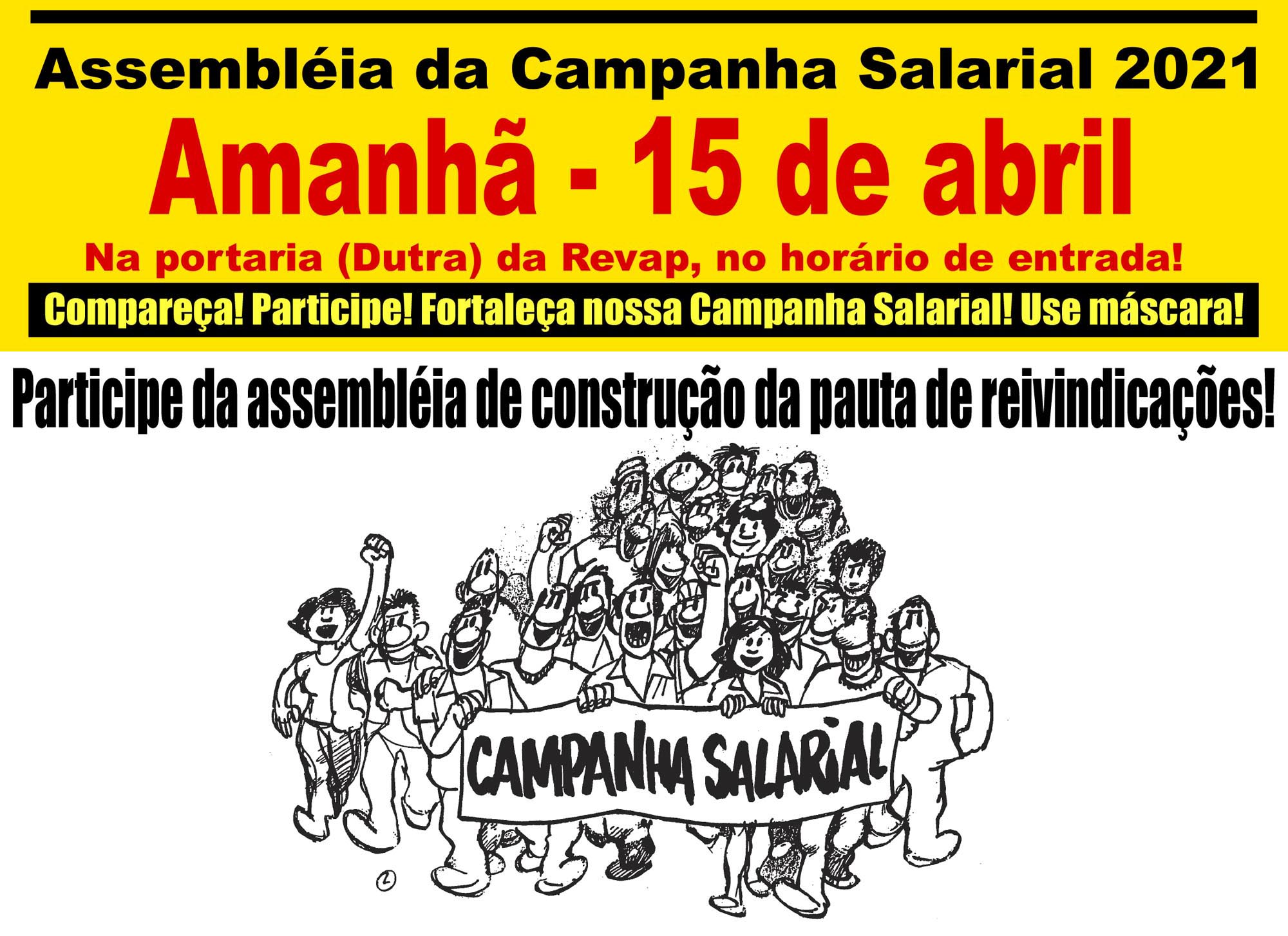 Boletim REVAP: Vai começar a Campanha Salarial 2021