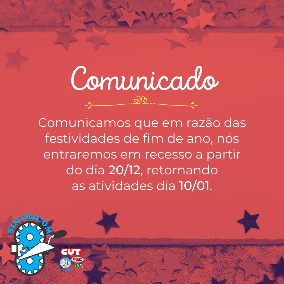 Recesso de fim de ano do SINTRICOM