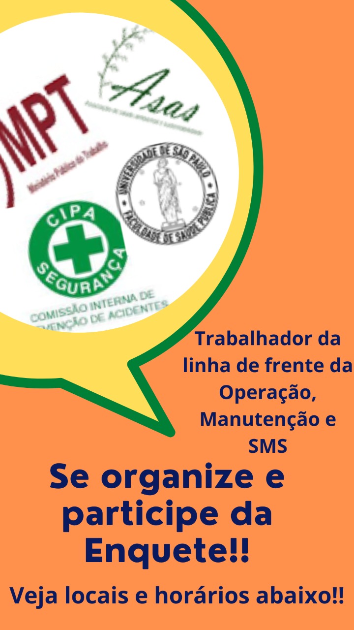 Trabalhadores da Revap participem da pesquisa do MPT e pesquisadores da USP sobre segurança e acidentes de trabalho na refinaria