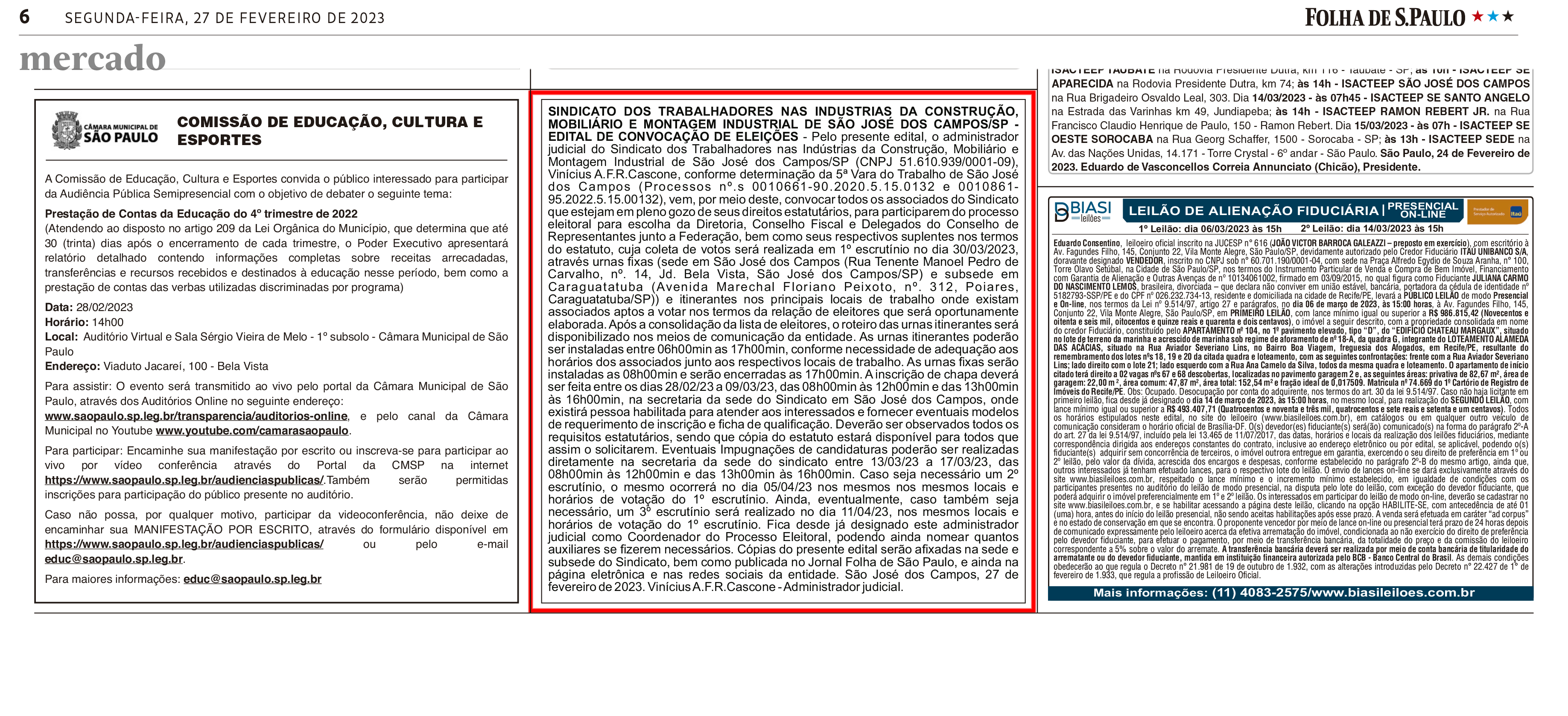 Atualização: Confira Edital para as eleições do Sintricom