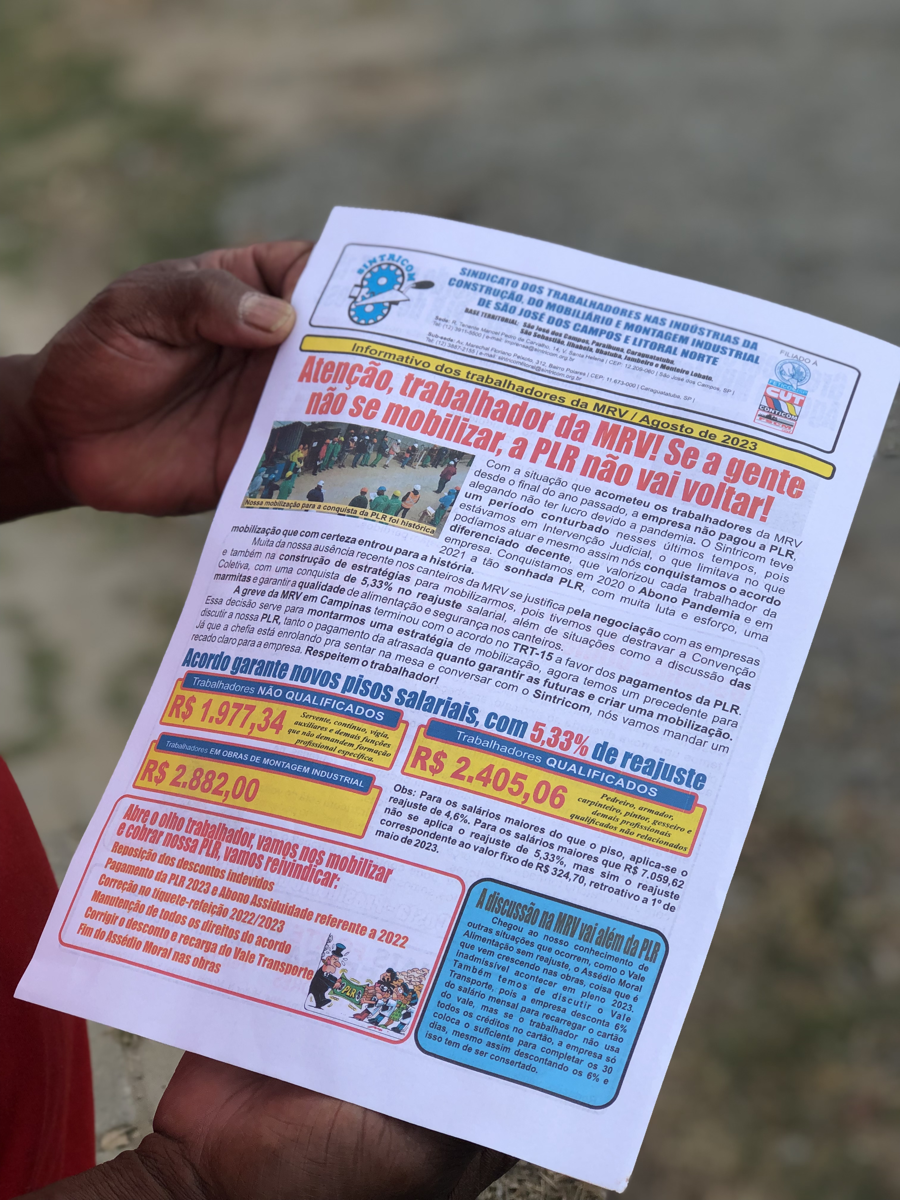 Em assembleia na MRV do Novo Horizonte, Sintricom dá prazo para empresa abrir negociação 