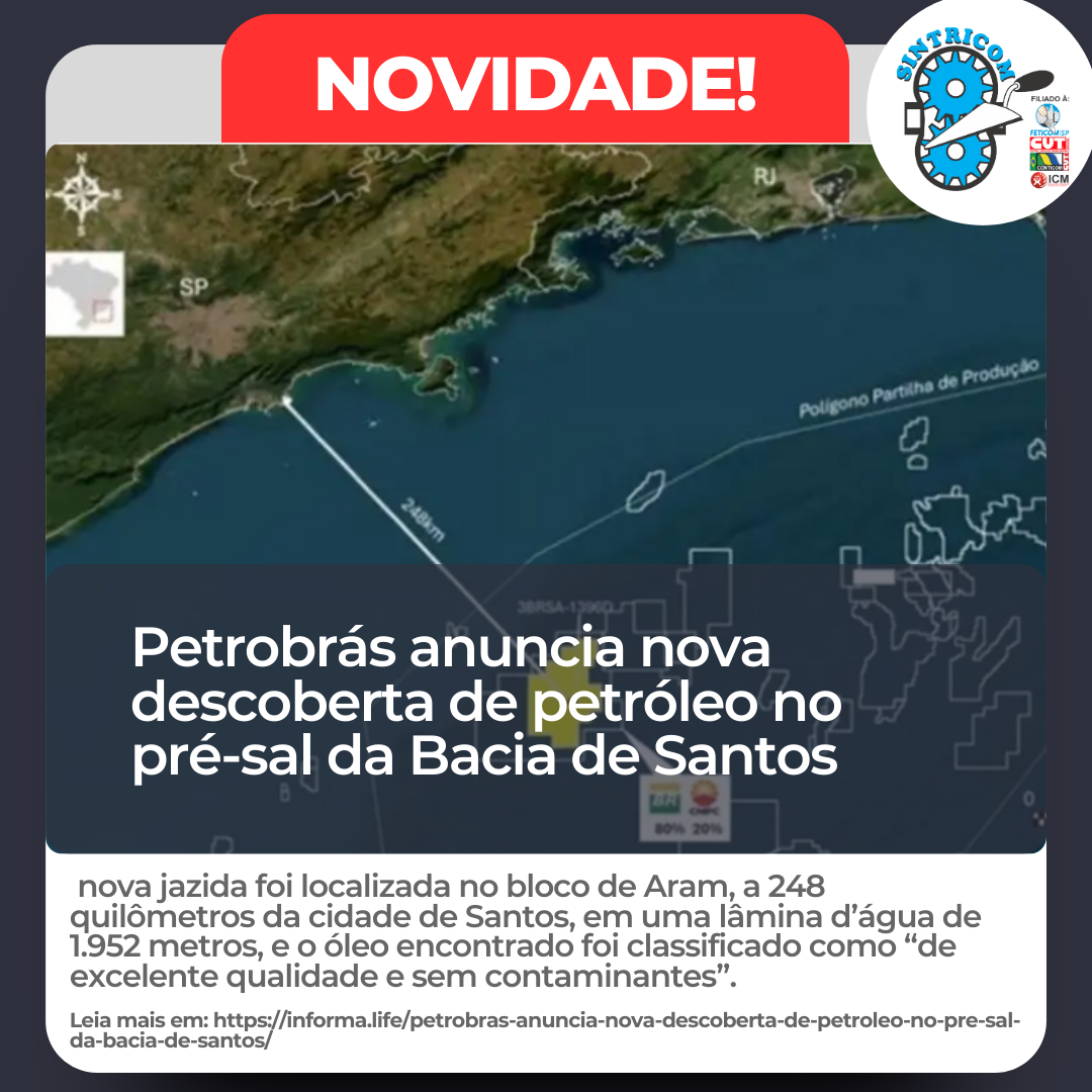 Petrobrás anuncia nova descoberta de petróleo no pré-sal da Bacia de Santos
